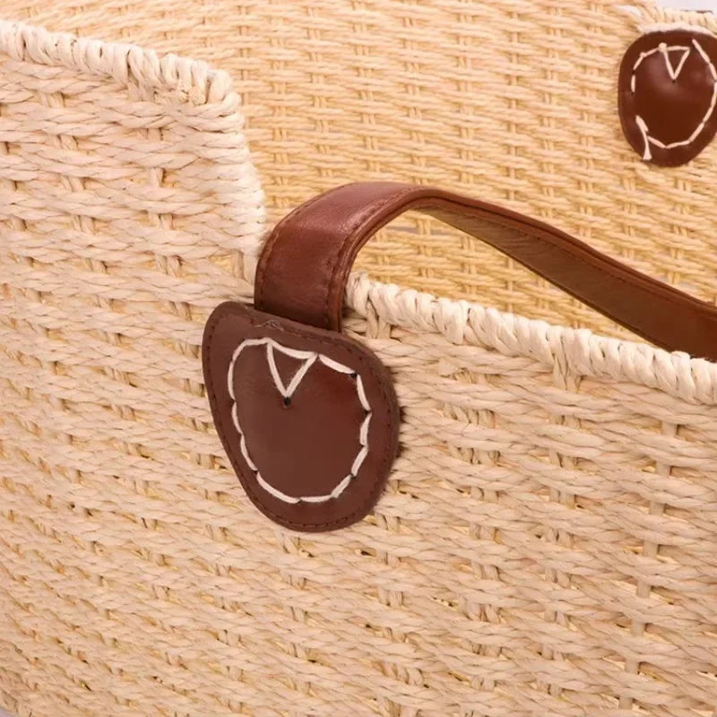 Cotton Rope Handmade Woven Baby Moses Basket with Handle
