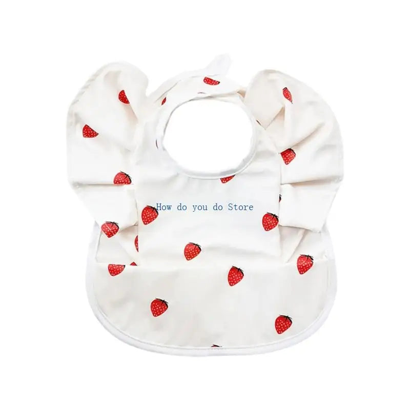 19QF Adjustable Baby Feeding Bib Lightweight Travel Friendly Winged Design Burp Cloth Easy Wipe Saliva Towel for Toddler