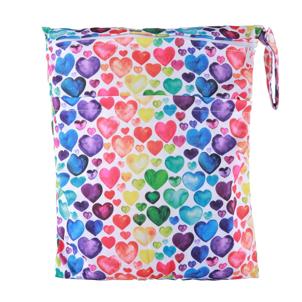 Wet Dry Bag With Two Zippered For Baby Diapers Nappies Waterproof Reusable 36cmx29cm