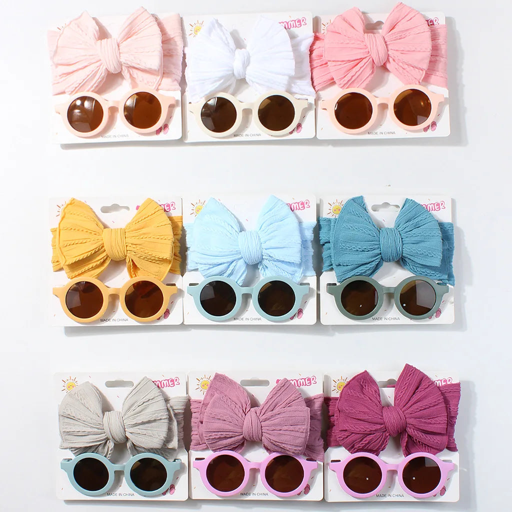 Children's Headband Glasses Set Baby Sunglasses Headband Two-piece Set Baby Headscarf Sun Visor Combination Children's Products