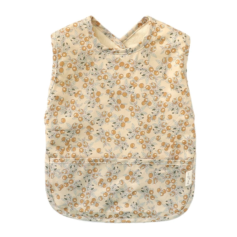 Waterproof Washable Baby Bib Burp Cloth with Pocket Bag Sleeveless Toddler Apron Smock Feeding Bibs Baby Stuff For 6-18 Months