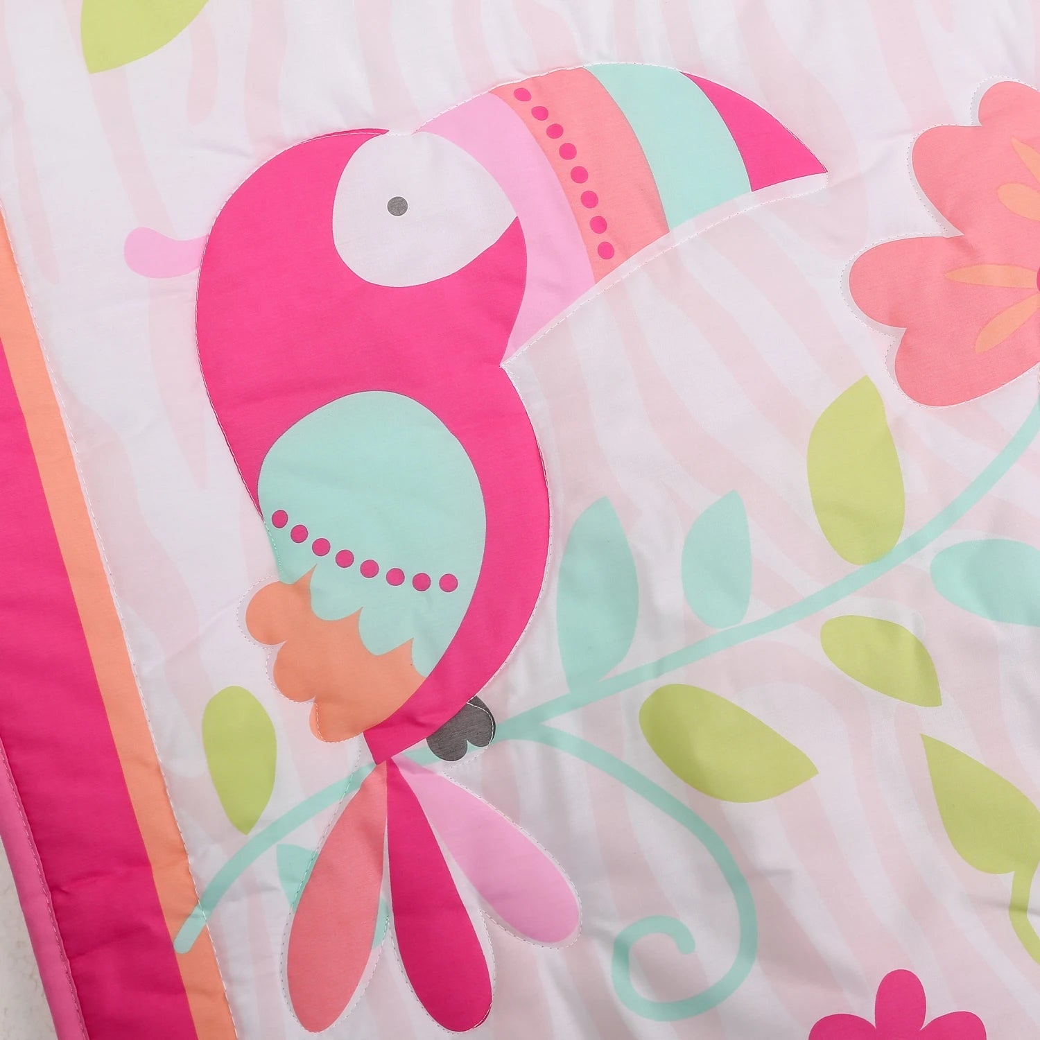 Pink Elephant Cot Baby Bedding Set Nursery Bedding for Standard Size Crib Bed Set 3Piece Comforter Fitted Sheet Crib Skirt