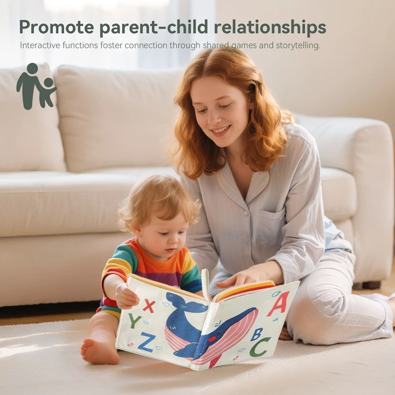 Baby Montessori Toy Soft Baby Book 3D Touch Feel High Contrast Cloth Book Sensory Early Learning  For Infant Toddler Gift
