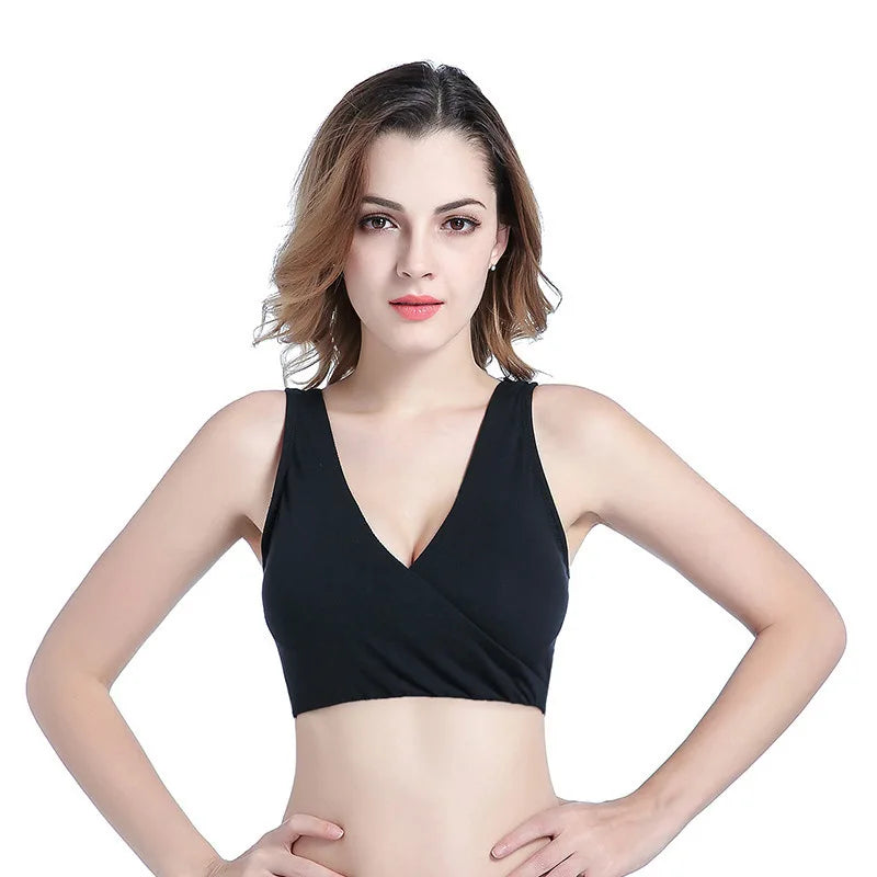 Lactation French Underwear Cross Convenient Breastfeeding No Steel Rim Cross-border Maternity Feeding Bra