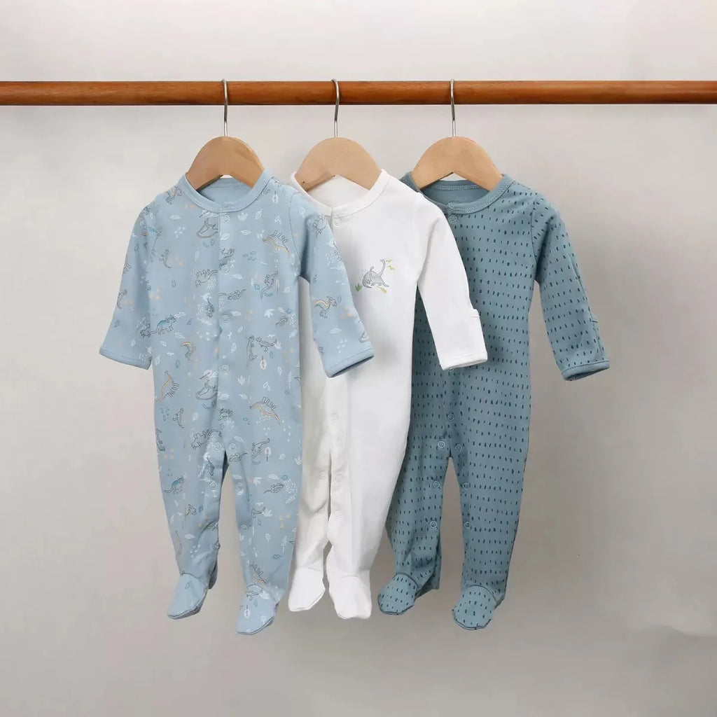 3pcs/Lot Cotton Soft Baby Romper Jumpsuit for Boys Girls Footies Footed Long Sleeve Pajama Sleepsuit Outfit Infant Clothes
