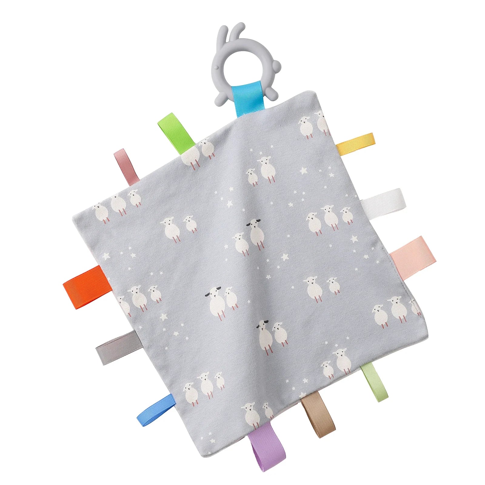 Baby Towel Baby Appease Towel Colorful Security Tags Blanket Soothing Sensory Soft Comforter Newborn Toddlers Baby Handkerchief