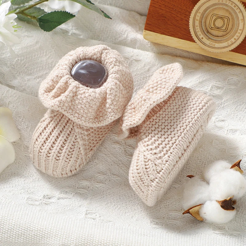 0-18m Infant Wram First Walkers Boots Winter Fall Toddler Outdoor Indoor Footwear Clothing Accessories Baby Girls Shoes Knitted