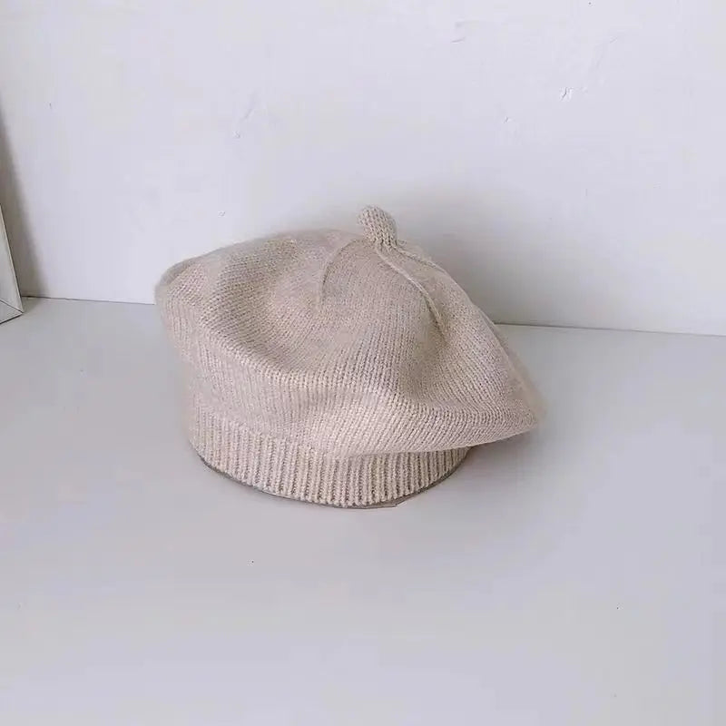 New Arrival Knitted Baby Beret Toddler Fashion French Style Beanie Hat Soft Warm Infant Casual Headwear Cute Kid Winter Knit Hat