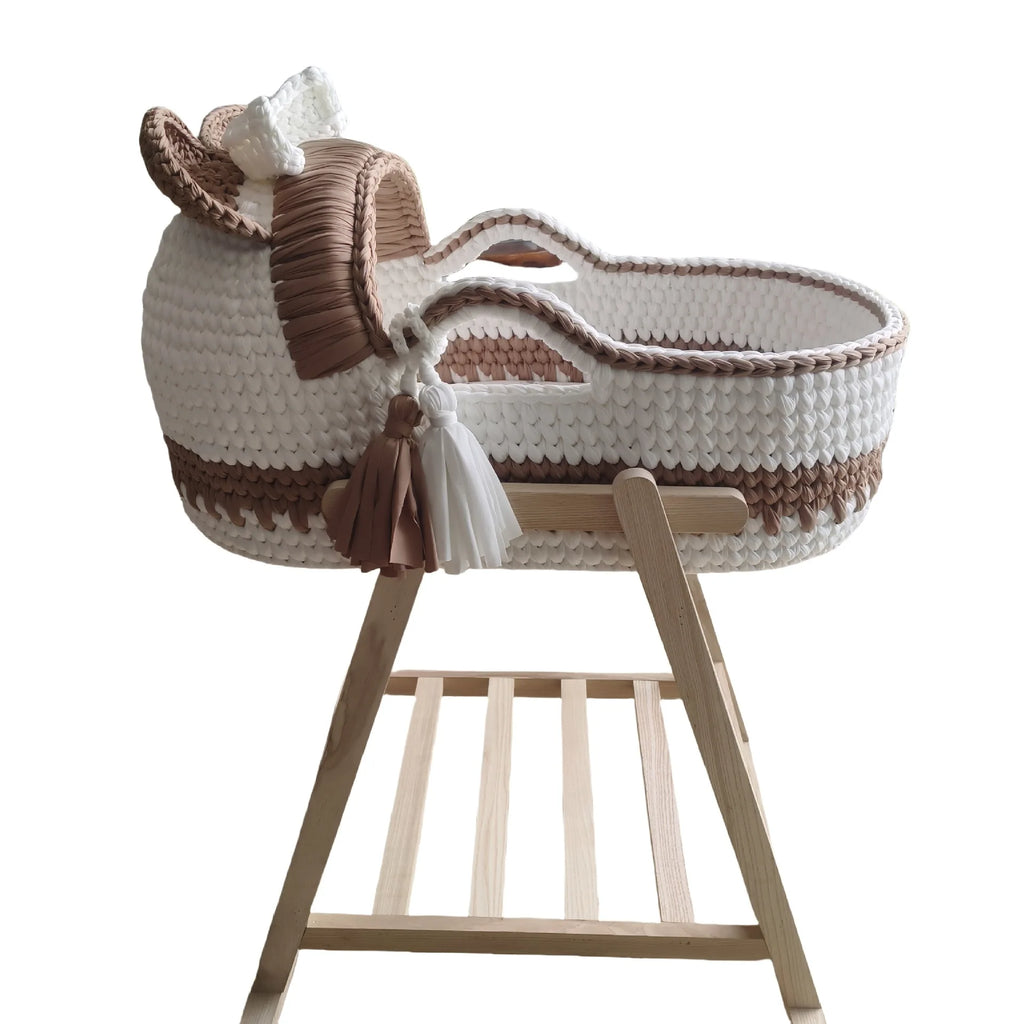 Foreign Trade Hand Knitted Crochet Portable Portable Foldable Newborn Moses Baby Basket Crib