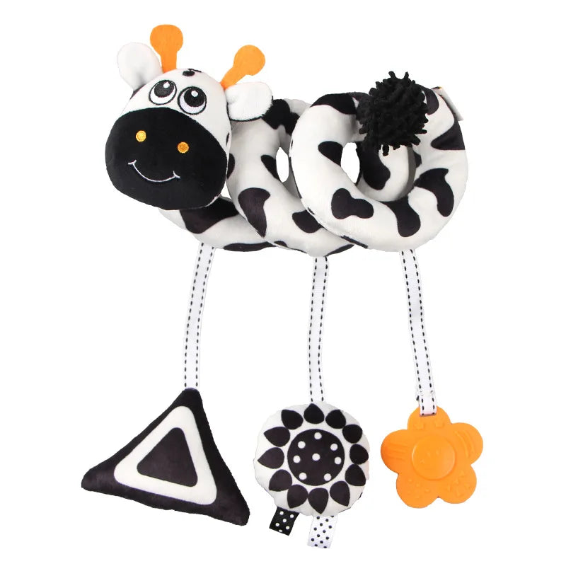 Car Seat Toys for Babies Rattle Mirror Crinkle Squeaky Carseat Stroller Toys 0-6 Months Developmental Newborn Baby Girl Gifts