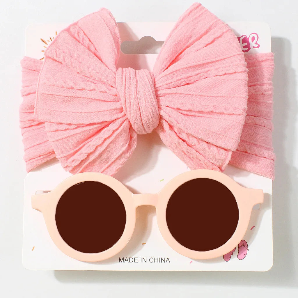 Children's Headband Glasses Set Baby Sunglasses Headband Two-piece Set Baby Headscarf Sun Visor Combination Children's Products
