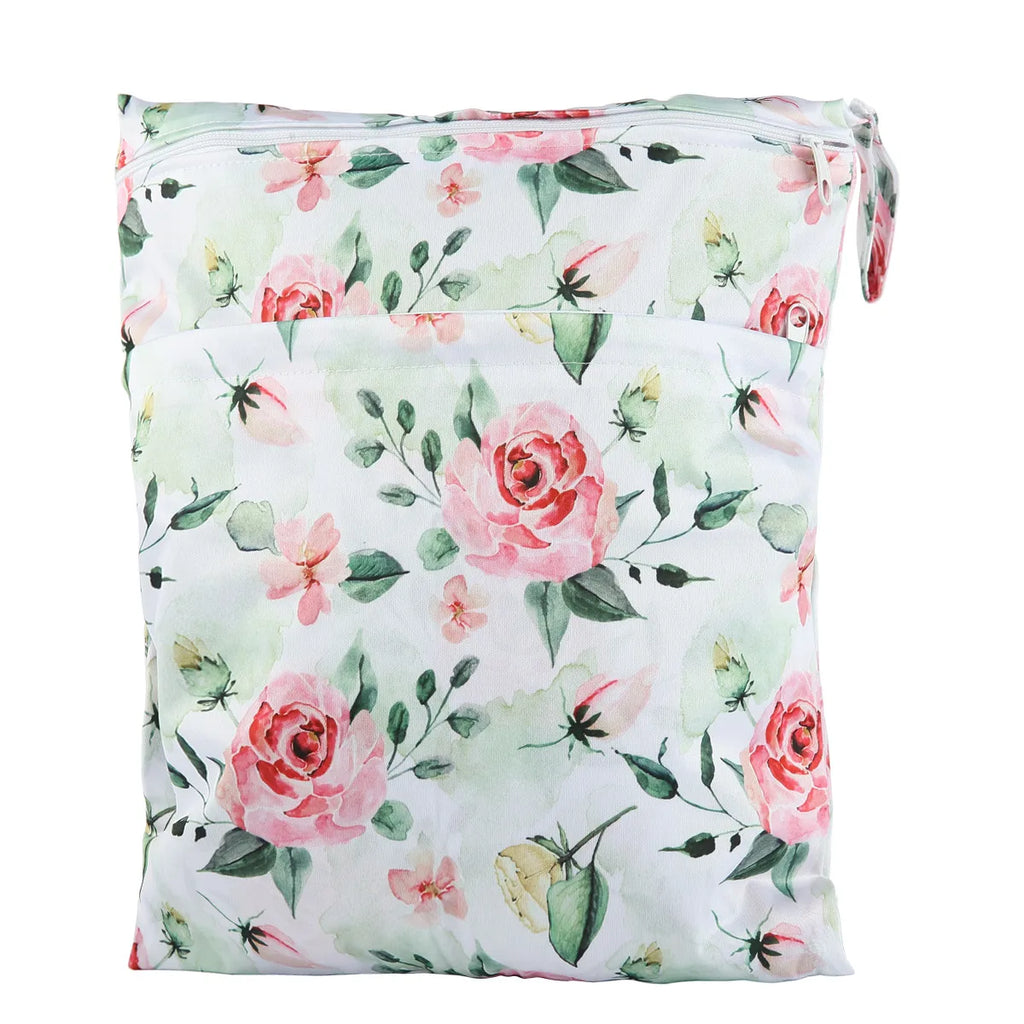 Wet Dry Bag With Two Zippered For Baby Diapers Nappies Waterproof Reusable 36cmx29cm