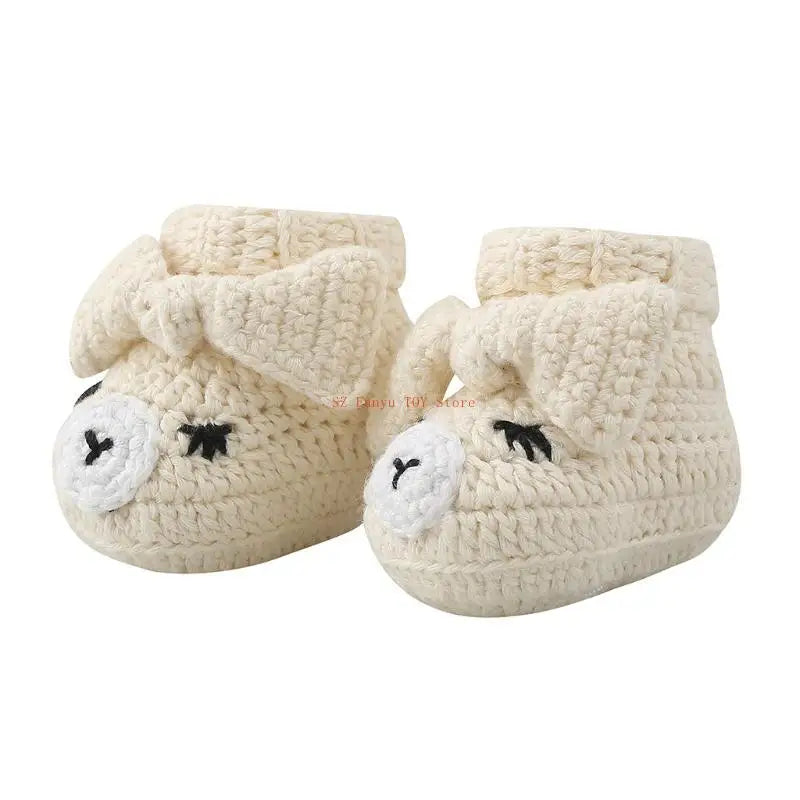 96GC 10cm Length Knitted Baby Shoes for Toddler Infant Baby Knitting Crochet Booties Gift for Newborn Baby