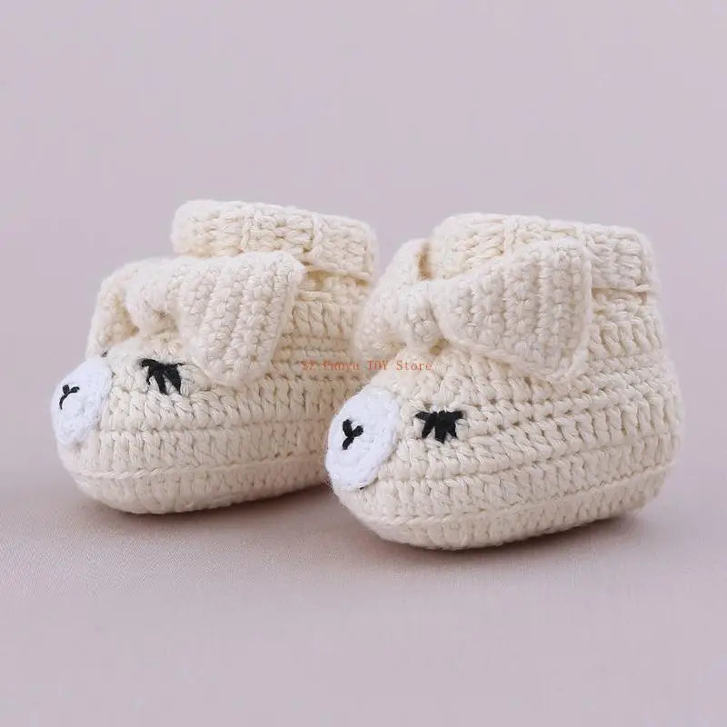 96GC 10cm Length Knitted Baby Shoes for Toddler Infant Baby Knitting Crochet Booties Gift for Newborn Baby