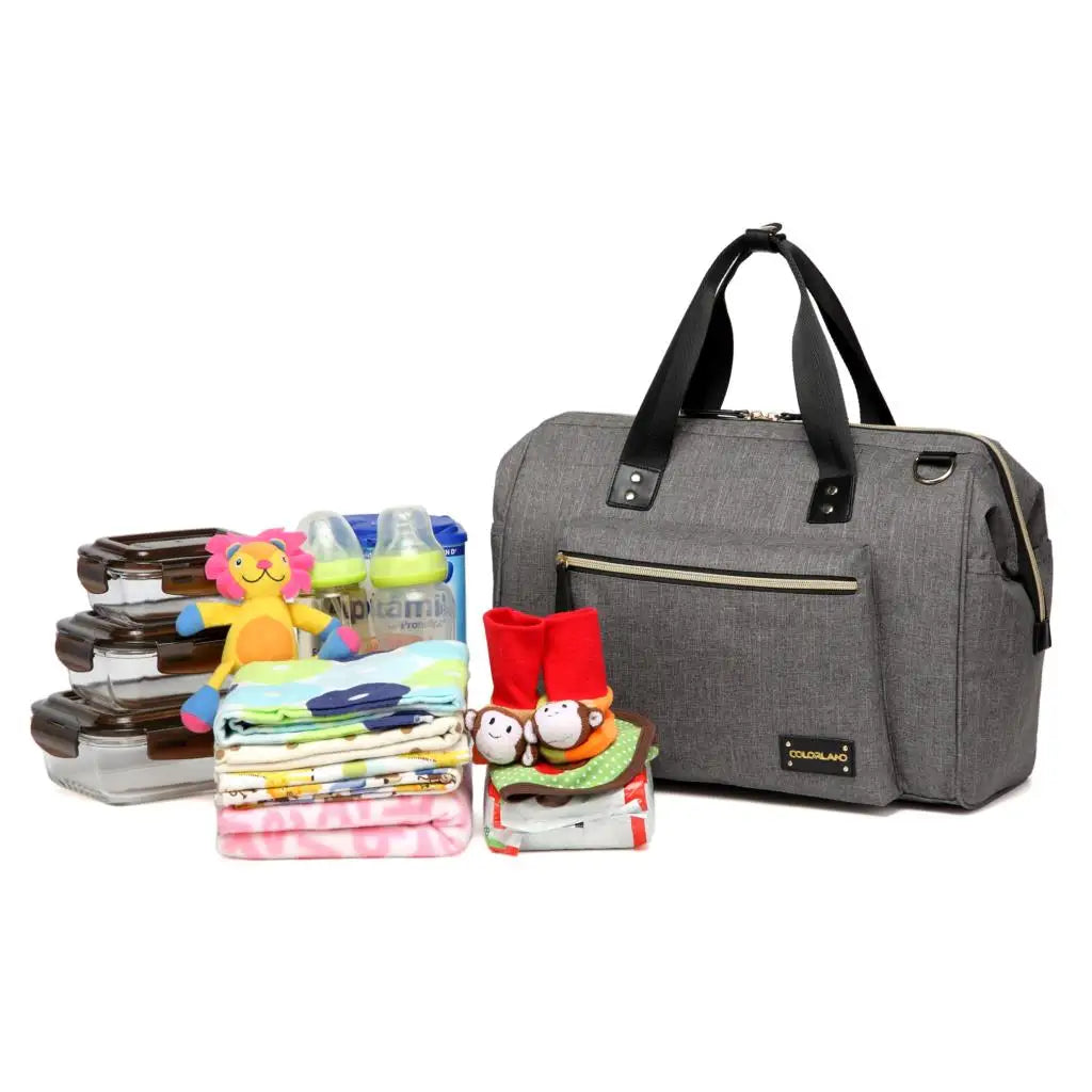 Colorland Stylish Large Multi-function Waterproof Messenger Tote Baby Diaper Bag Nappy Changing Bag+Changing Pad