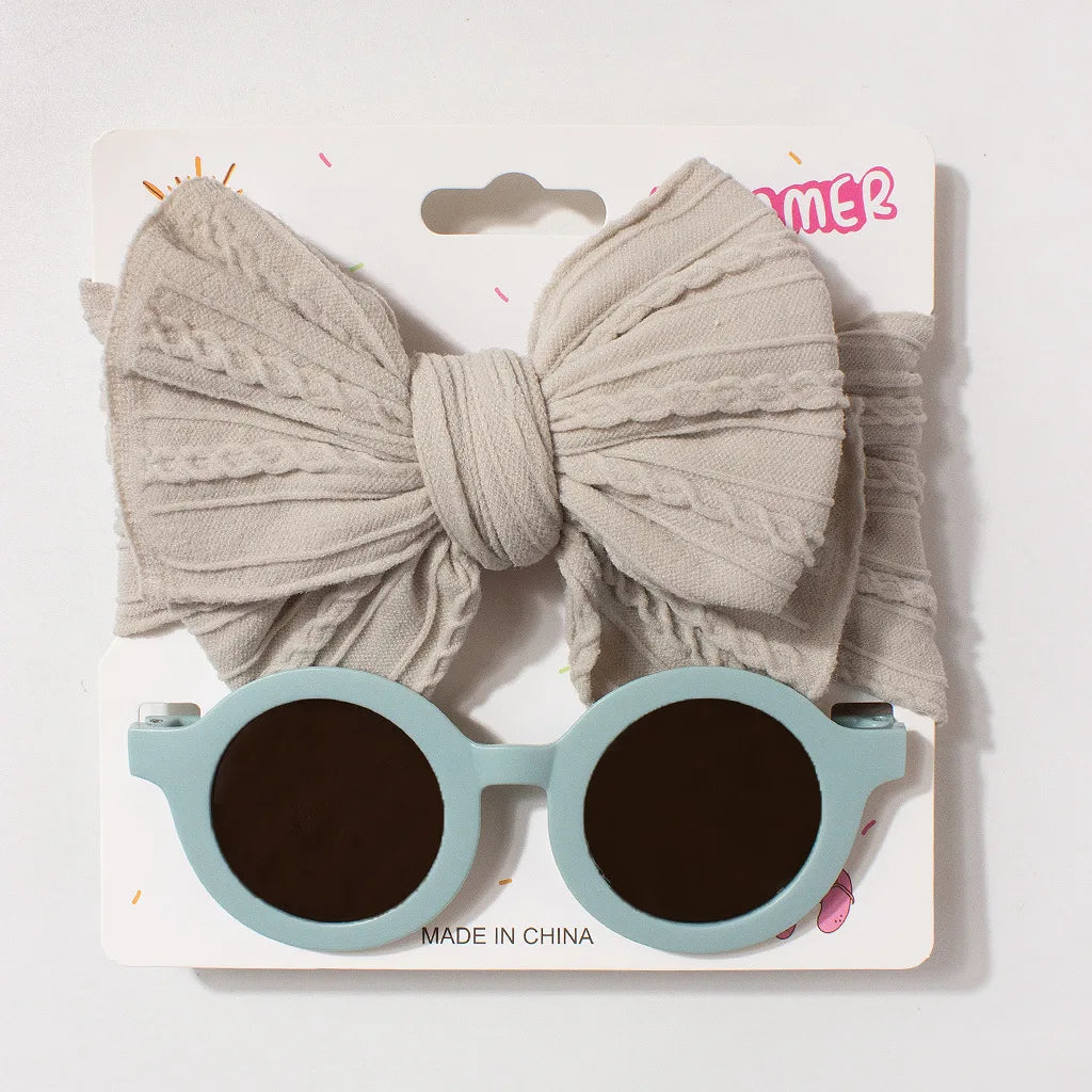 Children's Headband Glasses Set Baby Sunglasses Headband Two-piece Set Baby Headscarf Sun Visor Combination Children's Products