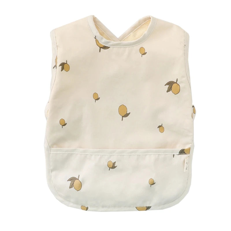 Waterproof Washable Baby Bib Burp Cloth with Pocket Bag Sleeveless Toddler Apron Smock Feeding Bibs Baby Stuff For 6-18 Months