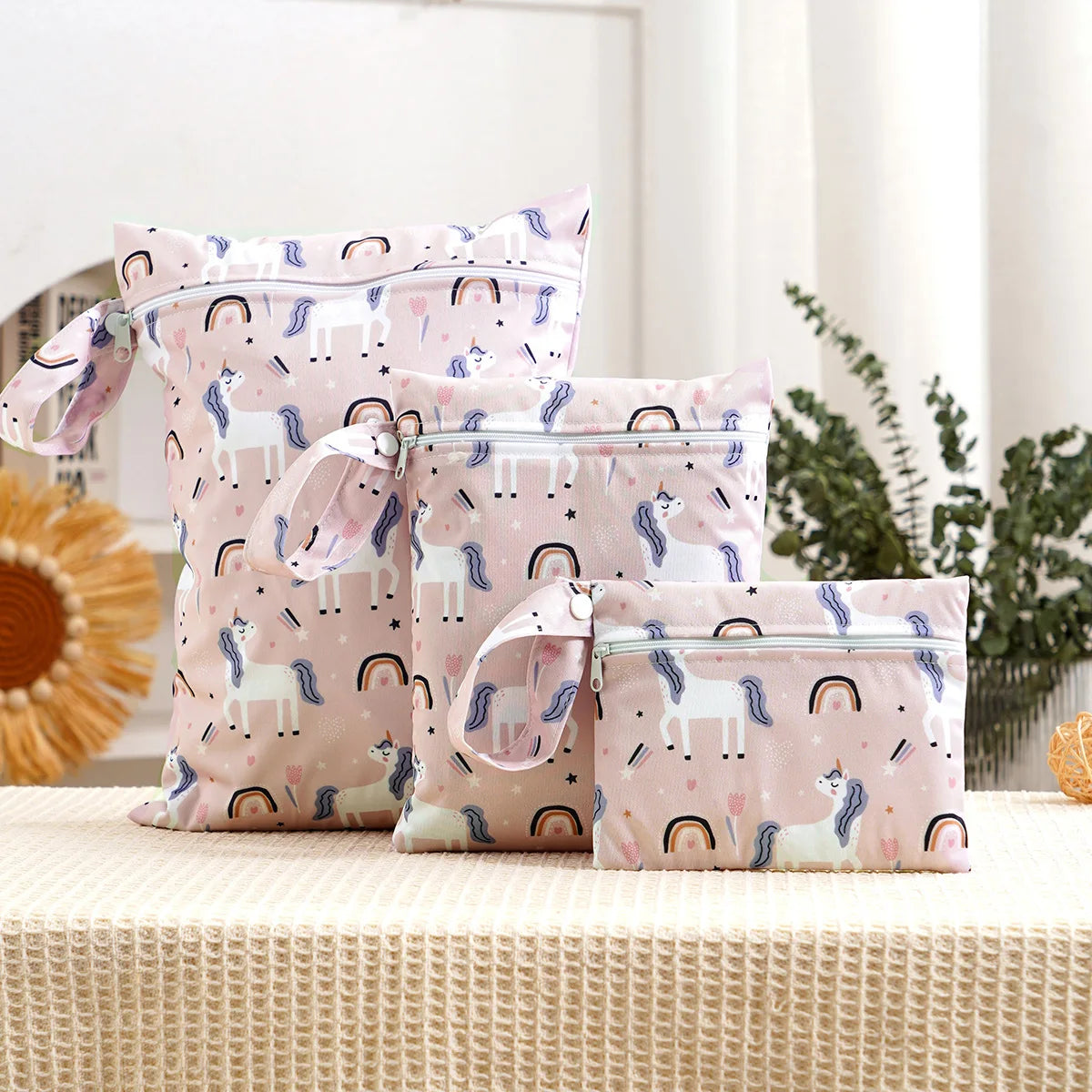 3Pcs/S Different Size Waterproof Wet Bag Wet Dry Bags For Baby Cloth Diapers&Breast Pump Part Organizer For Swimsuit Wet Clothes