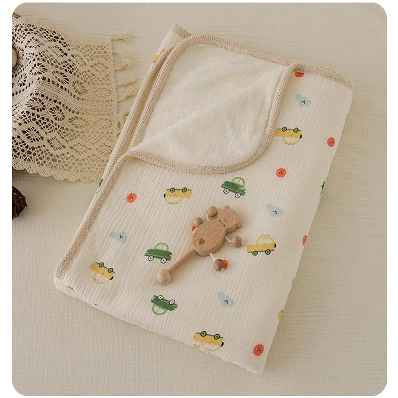Fleece Baby Blanket Newborn Muslin Swaddle Blankets For Boys Girls Velvet Warm Baby Wrap Infant Bedding Crib Quilt Throw Blanket