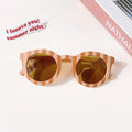 New Kids Cute Checker Panel Color Round UV400 Eyeglasses Baby Girls Outdoor Sun Protection Sunglasses Children Glasses