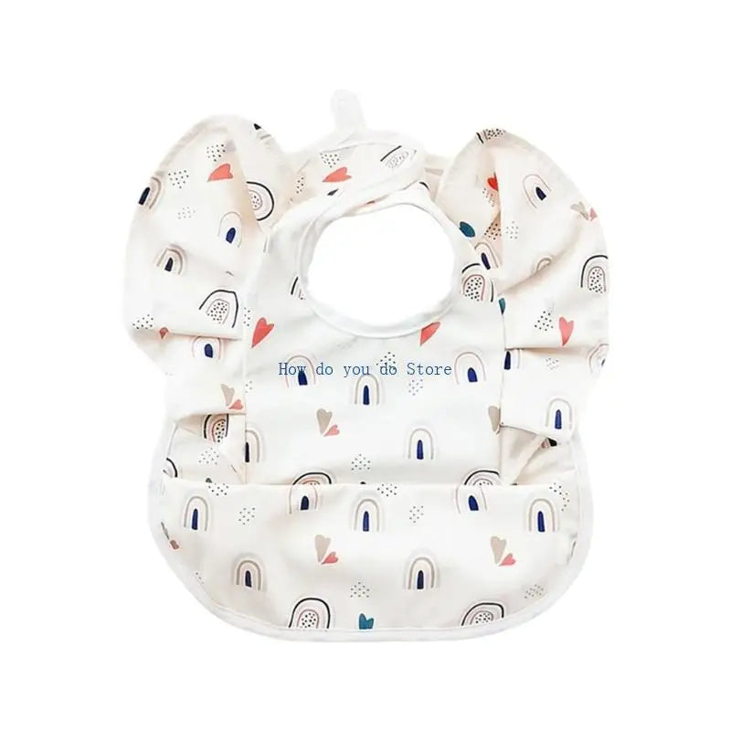 19QF Adjustable Baby Feeding Bib Lightweight Travel Friendly Winged Design Burp Cloth Easy Wipe Saliva Towel for Toddler