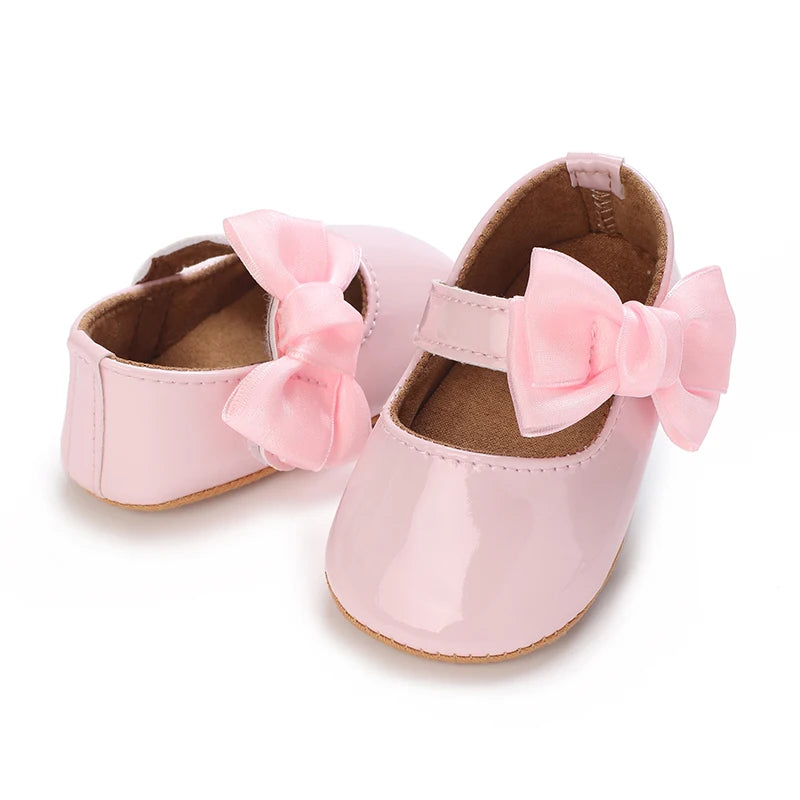 Pink Baby Girls First Step Shoes Baby Moccasins Soft Bottom Rubber Non-slip Toddler First Walkers Baby Booties Girls