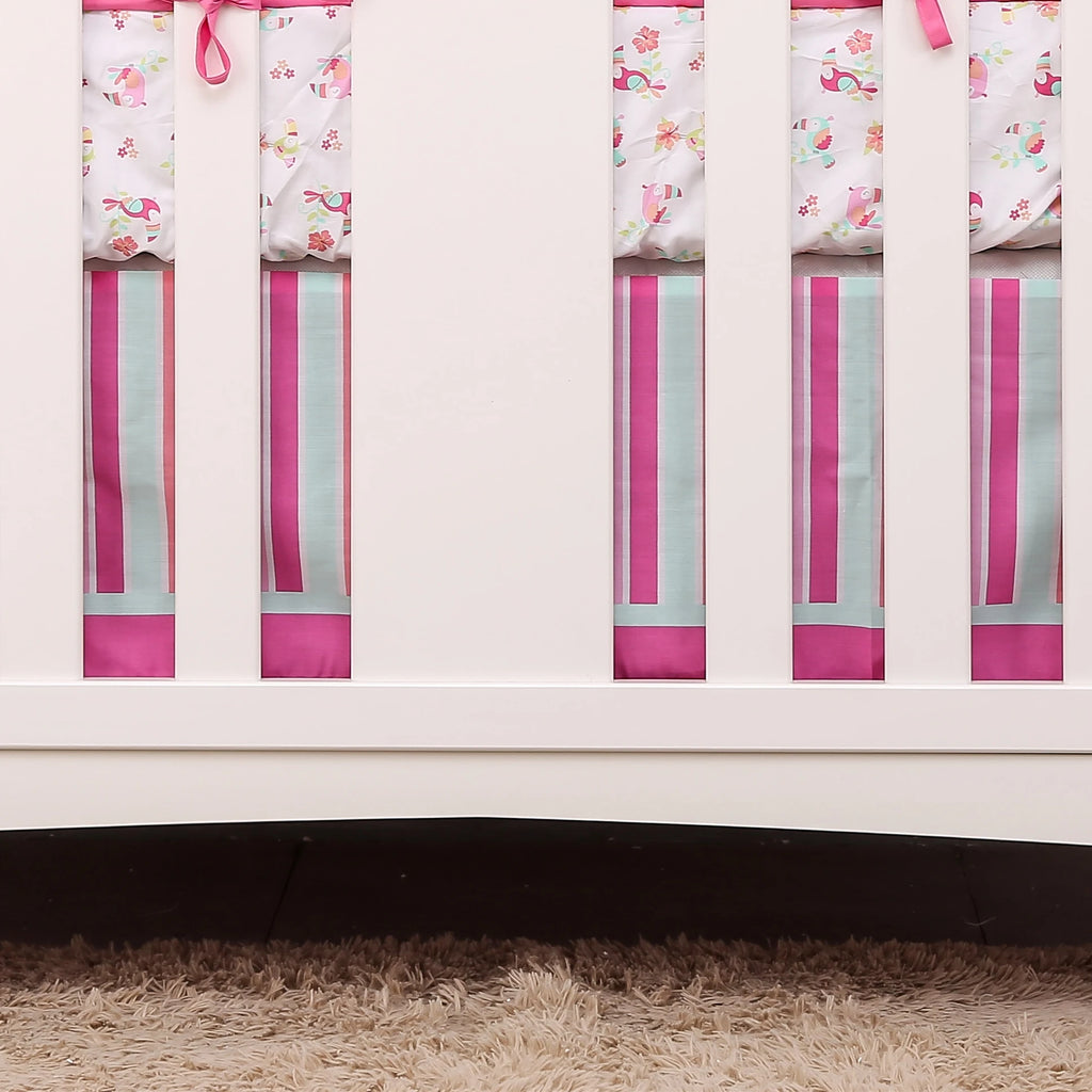 Pink Elephant Cot Baby Bedding Set Nursery Bedding for Standard Size Crib Bed Set 3Piece Comforter Fitted Sheet Crib Skirt