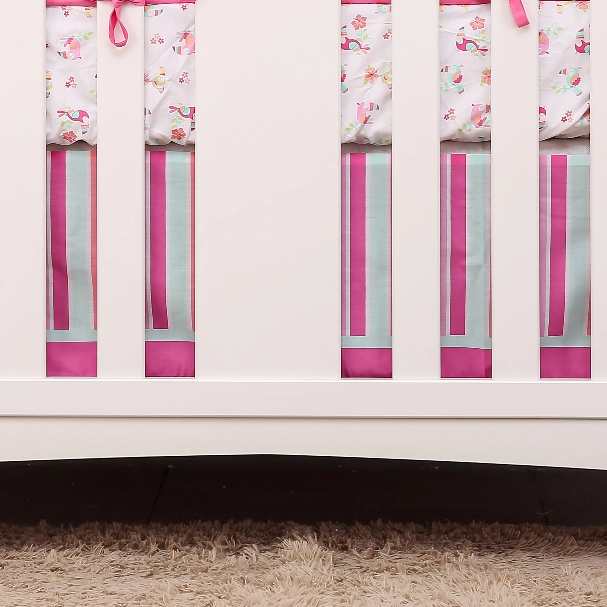 Pink Elephant Cot Baby Bedding Set Nursery Bedding for Standard Size Crib Bed Set 3Piece Comforter Fitted Sheet Crib Skirt