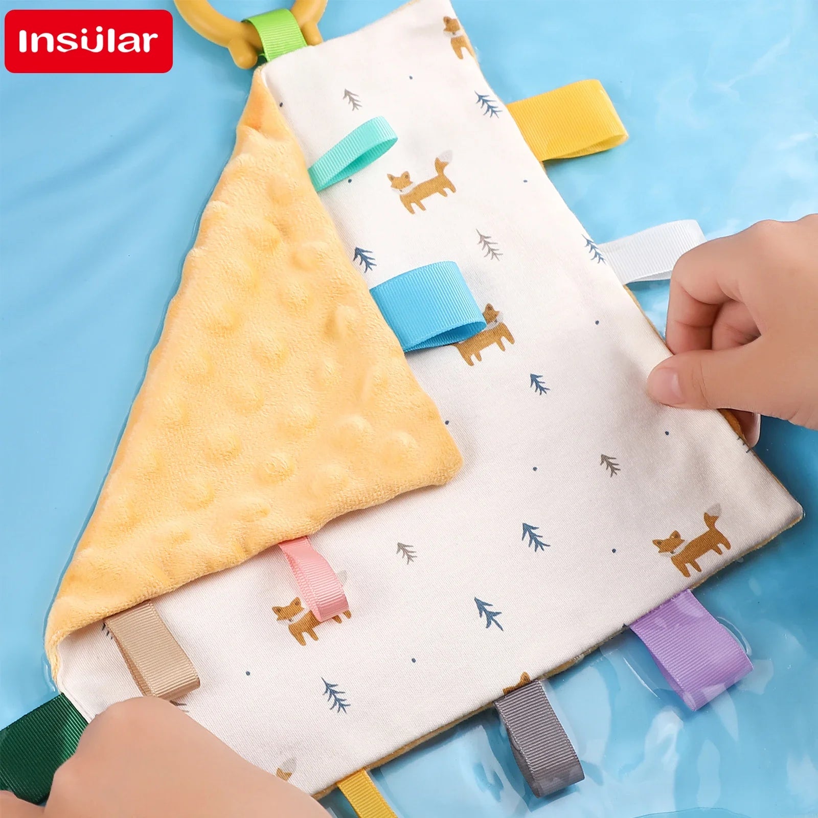 Baby Towel Baby Appease Towel Colorful Security Tags Blanket Soothing Sensory Soft Comforter Newborn Toddlers Baby Handkerchief