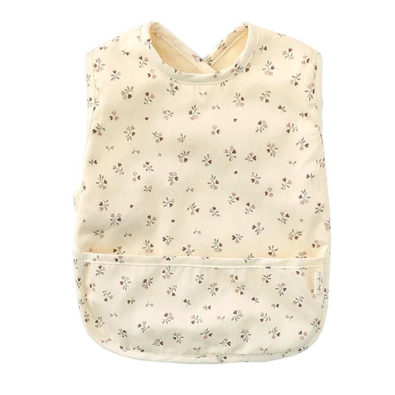 Waterproof Washable Baby Bib Burp Cloth with Pocket Bag Sleeveless Toddler Apron Smock Feeding Bibs Baby Stuff For 6-18 Months