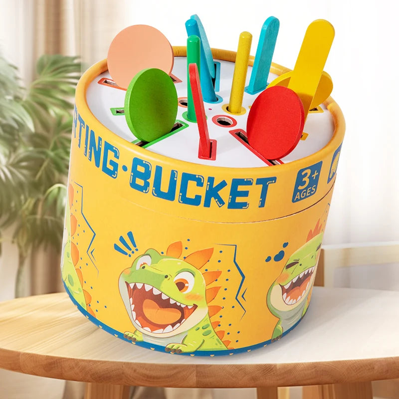 3 in i Montessori Toys Color Sorting Matching Bucket for Toddler Fine Motor Early Educational Puzzle Toy
