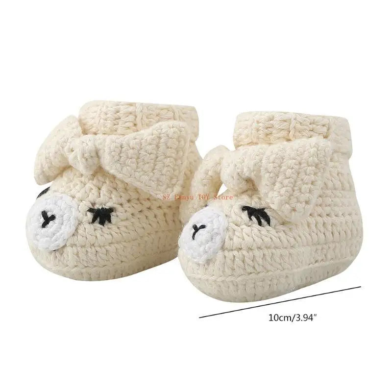 96GC 10cm Length Knitted Baby Shoes for Toddler Infant Baby Knitting Crochet Booties Gift for Newborn Baby