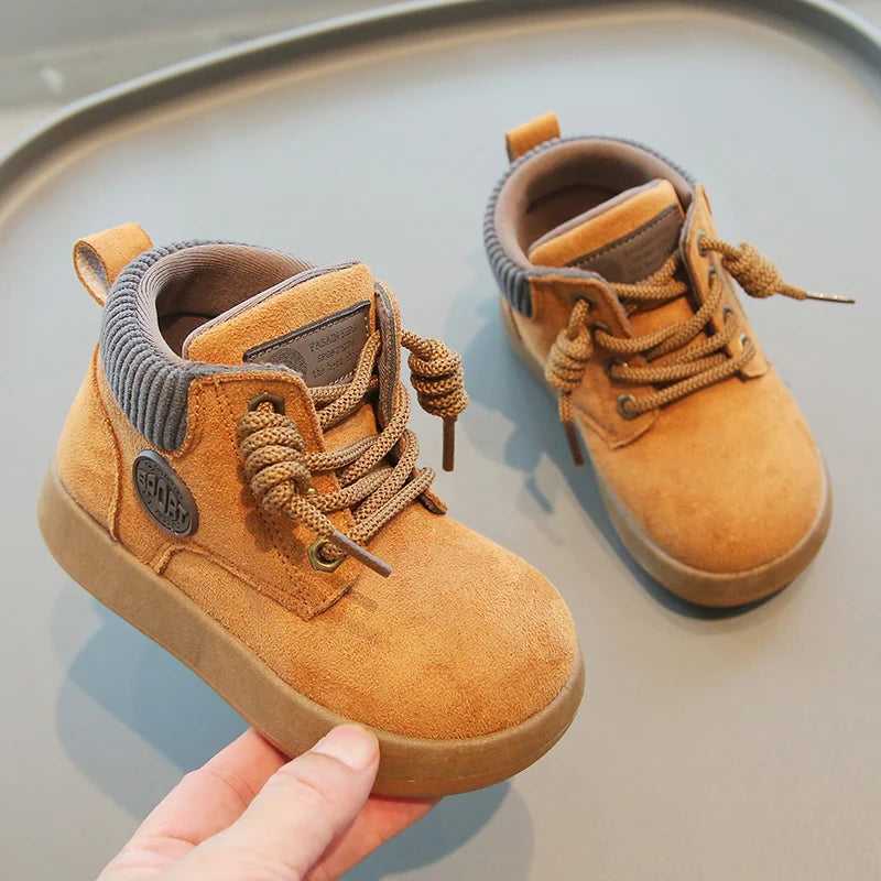Autumn Winter Unisex Baby Snow Boots Outdoor Windproof Waterproof Children Warm Plush Boots Soft Sole Anti-slip Kids Shoes
