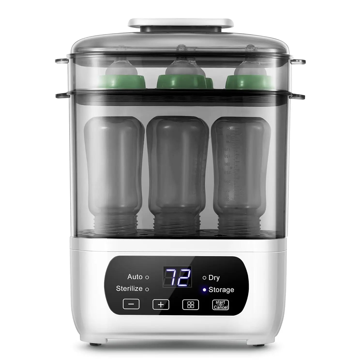Electric Baby Bottle Steamer and Dryer, 4-in-1 Multi-Function with LED Screen and Auto Shut-Off for All Bottles