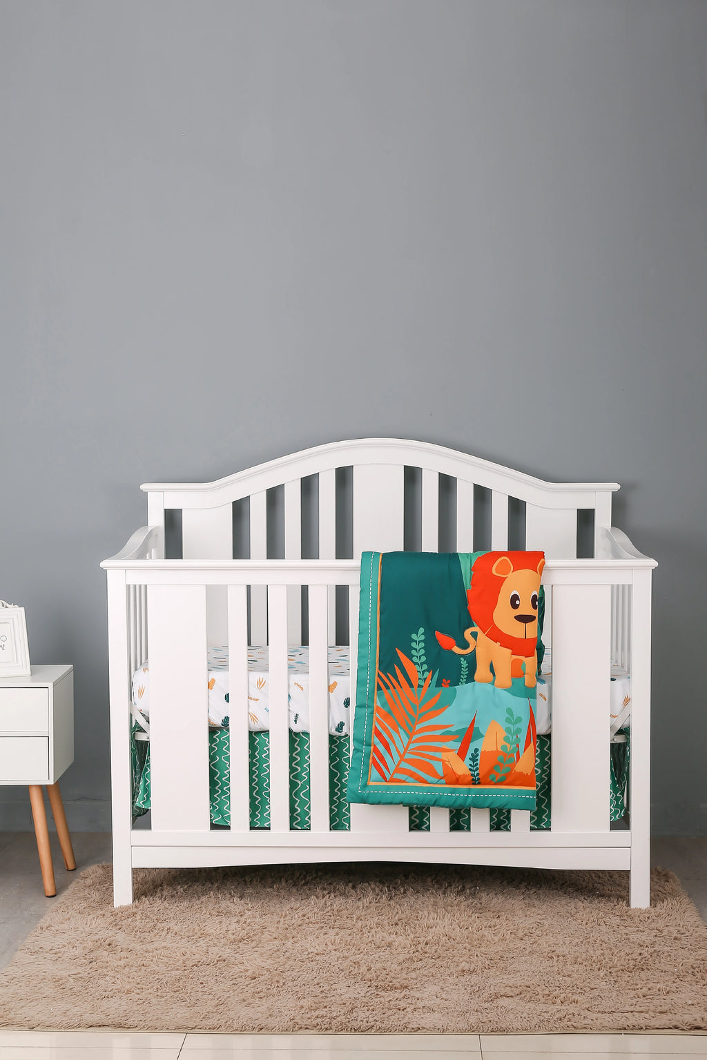 3pcs micro fiber brushed Baby Crib Bedding Set swan and flower design for Girls hot sale including quilt, crib sheet, crib skirt