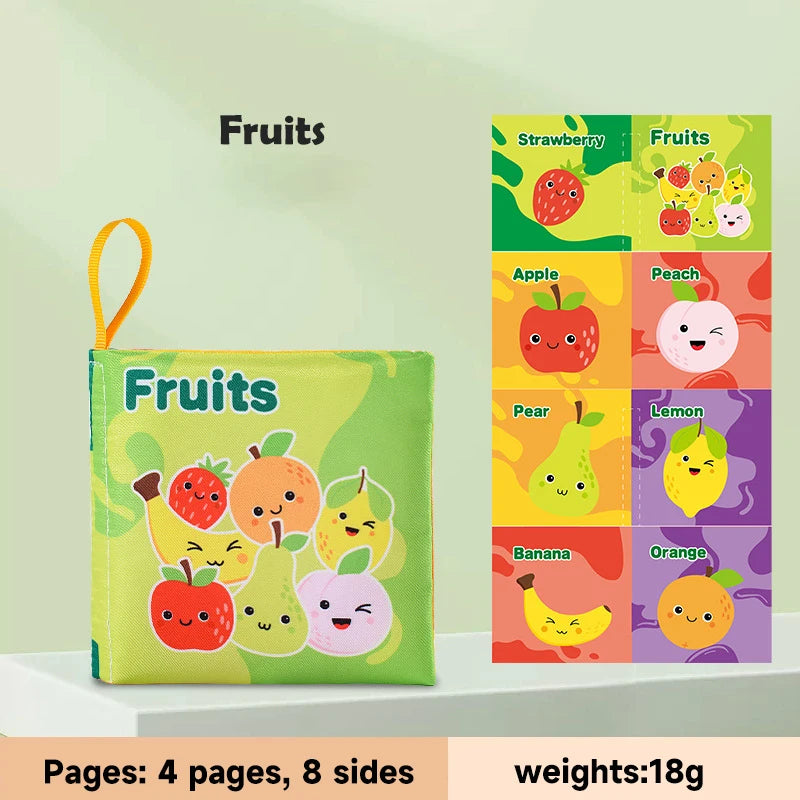 0-12Months Soft Baby Books 3D Touch Feel High Contrast Cloth Book Infant Early Learning Toy Toddlers Sensory Activity Cloth Book