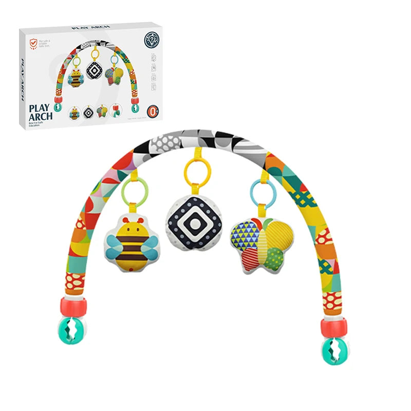 Baby Stroller Arch Toy Soft Cloth Toy Pram Activity Bouncer Toy Sensory Development Arch Newborns Car Seat Toy Fine Motor Skills