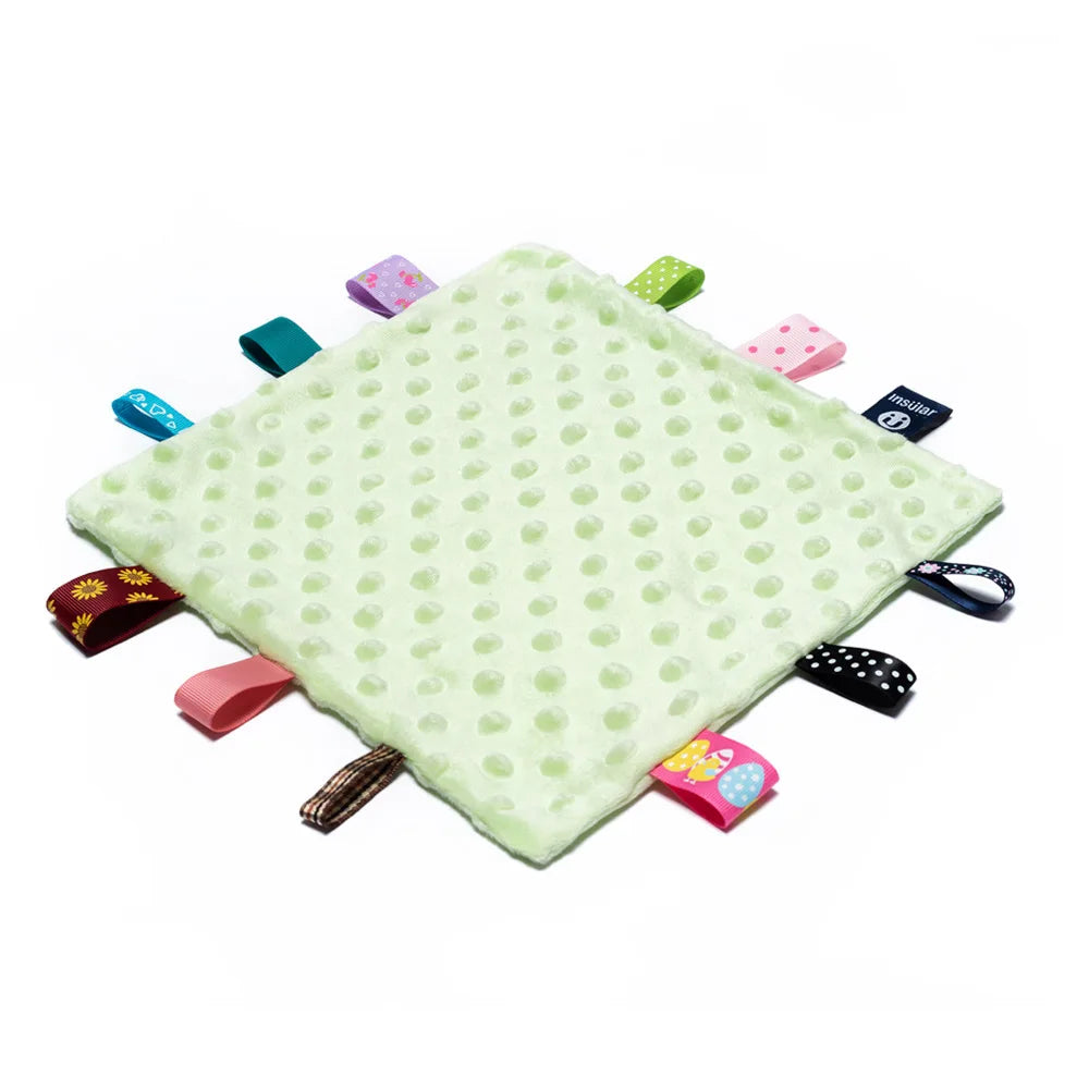 Baby Peas Label Soothing Towel Soft Cotton Newborn Kids Sleep Toy Solid Color Soothe Appease Comforter Blanket Bibs Saliva Towel