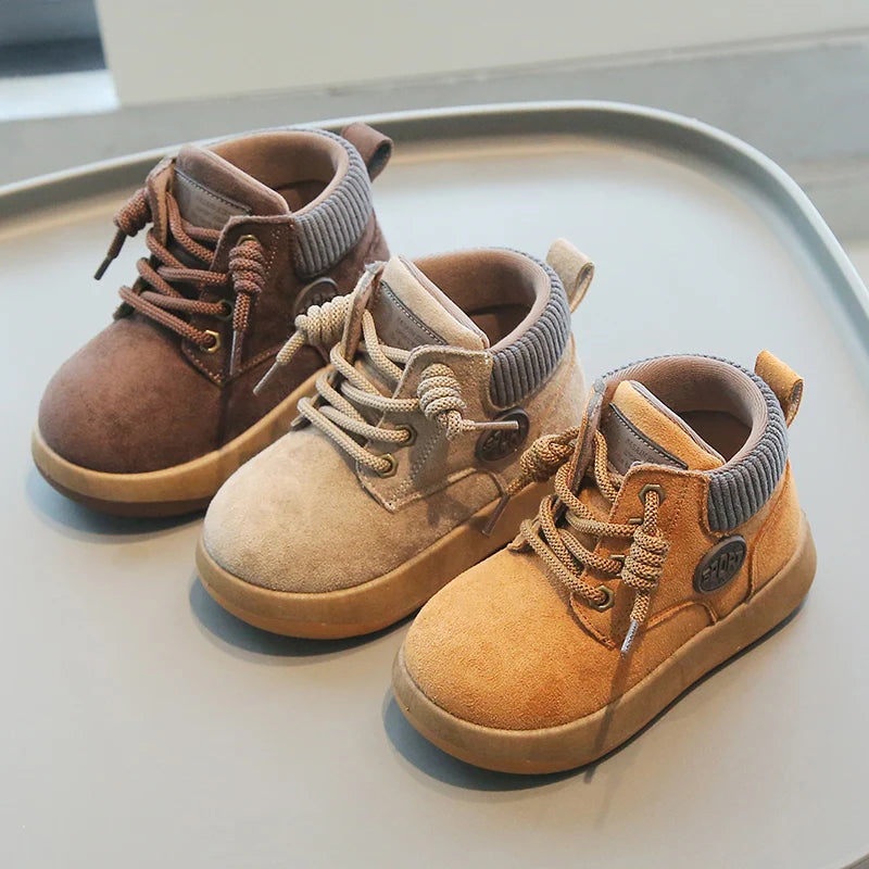 Autumn Winter Unisex Baby Snow Boots Outdoor Windproof Waterproof Children Warm Plush Boots Soft Sole Anti-slip Kids Shoes