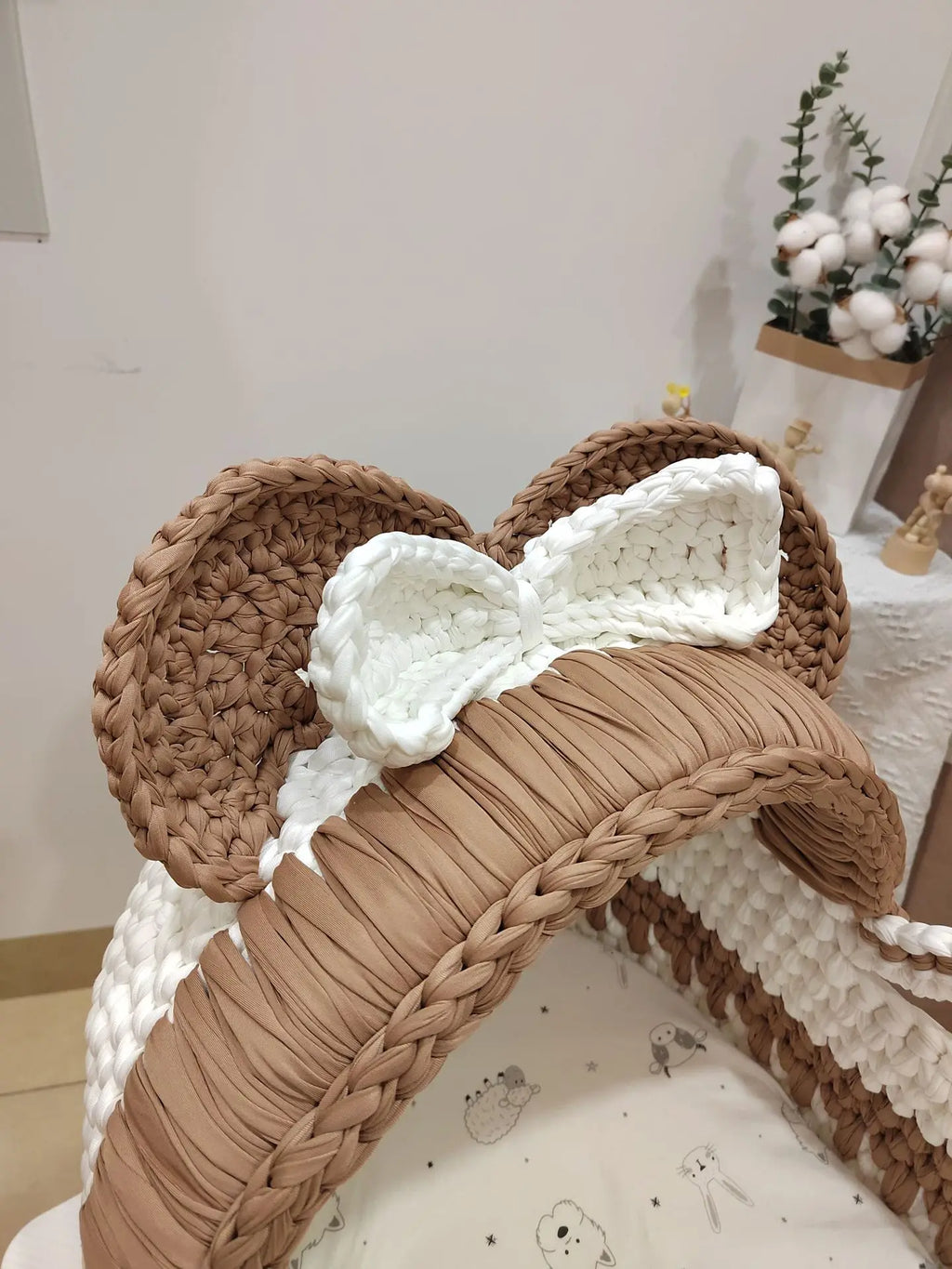Foreign Trade Hand Knitted Crochet Portable Portable Foldable Newborn Moses Baby Basket Crib