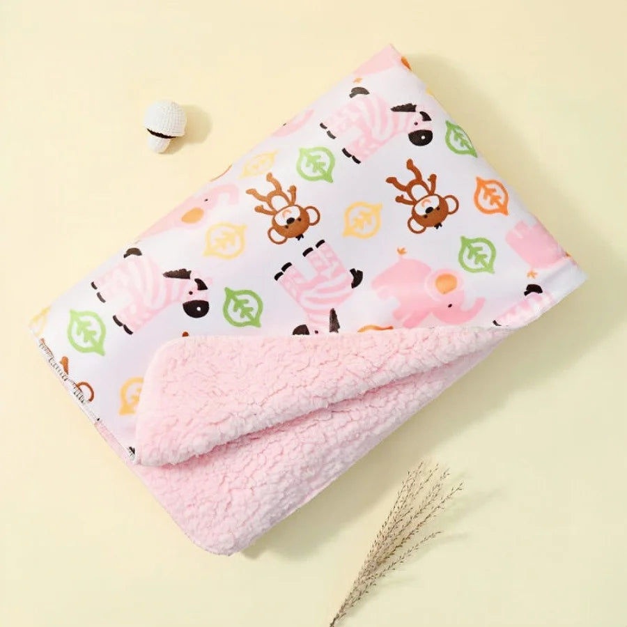 Ultra Soft Micro Plush Warm Reversible Cute Warm Baby Blanket Cute Warm Baby Blanket   Fluffy Infant or Newborn Receiving Blanke