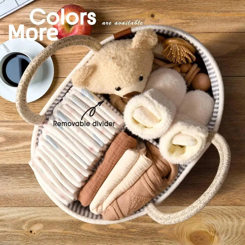 Portable Baby Gifts Moses Basket Premium Cotton Woven Baby Basket Change with Waterproof Mattress Change