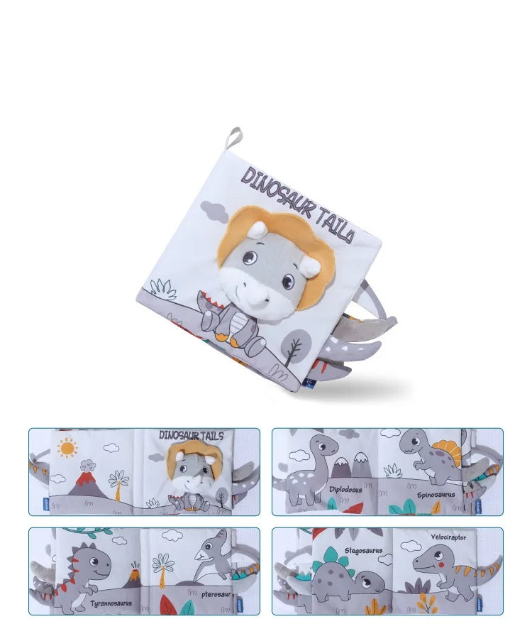 0-12Months Soft Baby Books 3D Touch Feel High Contrast Cloth Book Infant Early Learning Toy Toddlers Sensory Activity Cloth Book