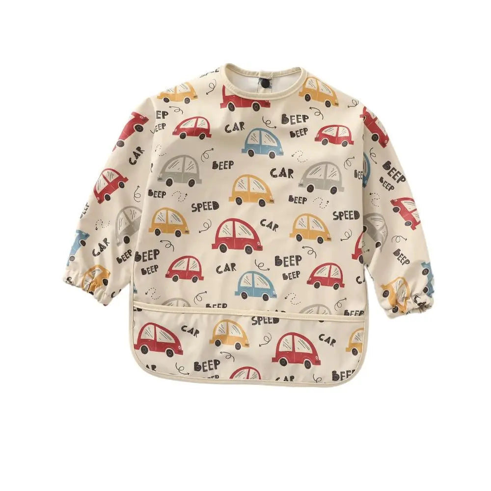 Soft Machine Washable Mess Proof Baby Bib Full Sleeve Adjustable Bib Outfit Waterproof 6-54 Months Full Coverage Apron Toddlers