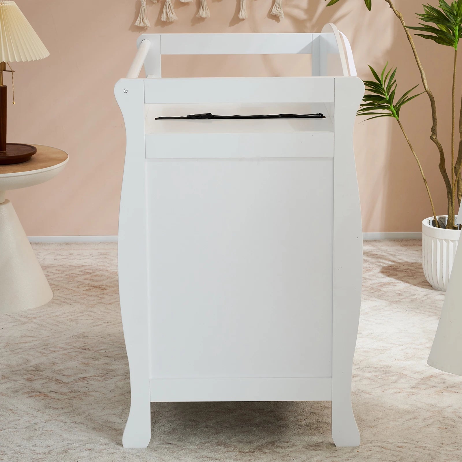 White 3-Drawer Wooden Baby Crib with Safety Rail & Storage Combo
