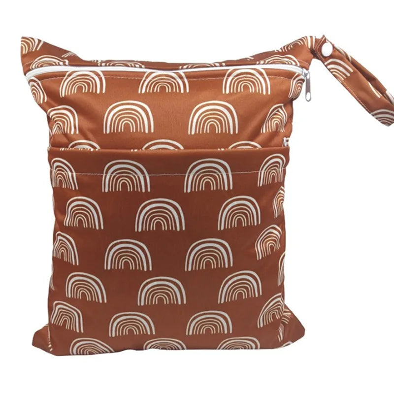Wet Dry Bag With Two Zippered For Baby Diapers Nappies Waterproof Reusable 36cmx29cm