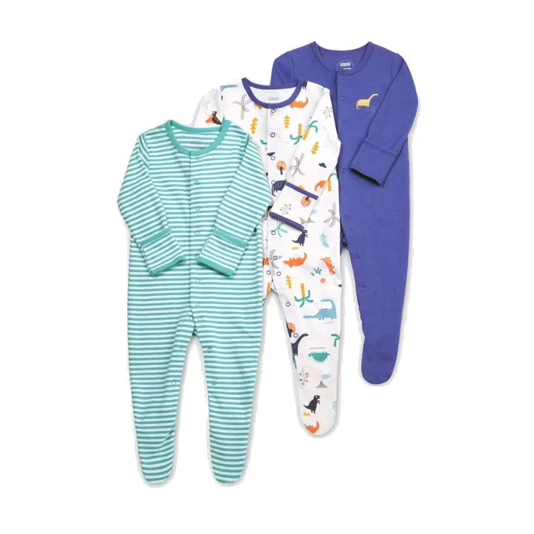 3pcs/Lot Cotton Soft Baby Romper Jumpsuit for Boys Girls Footies Footed Long Sleeve Pajama Sleepsuit Outfit Infant Clothes Gifts