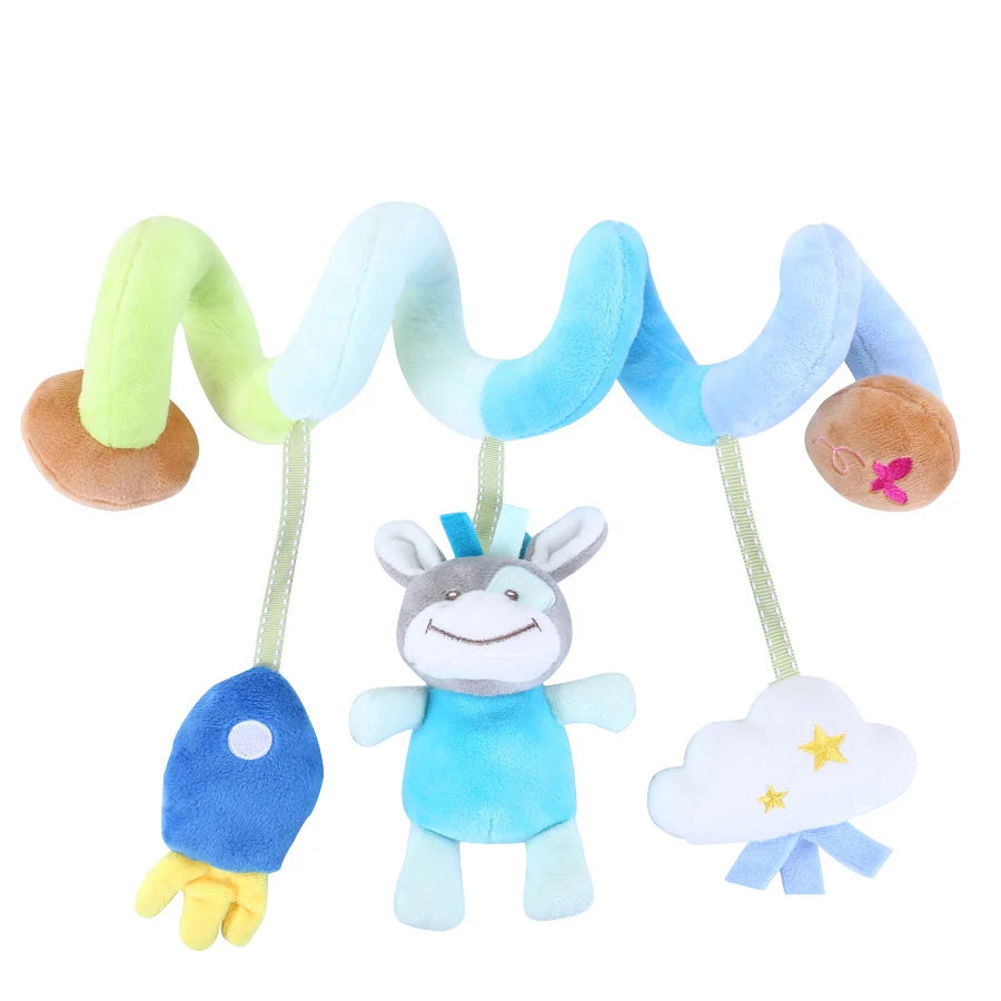 Car Seat Toys for Babies Rattle Mirror Crinkle Squeaky Carseat Stroller Toys 0-6 Months Developmental Newborn Baby Girl Gifts
