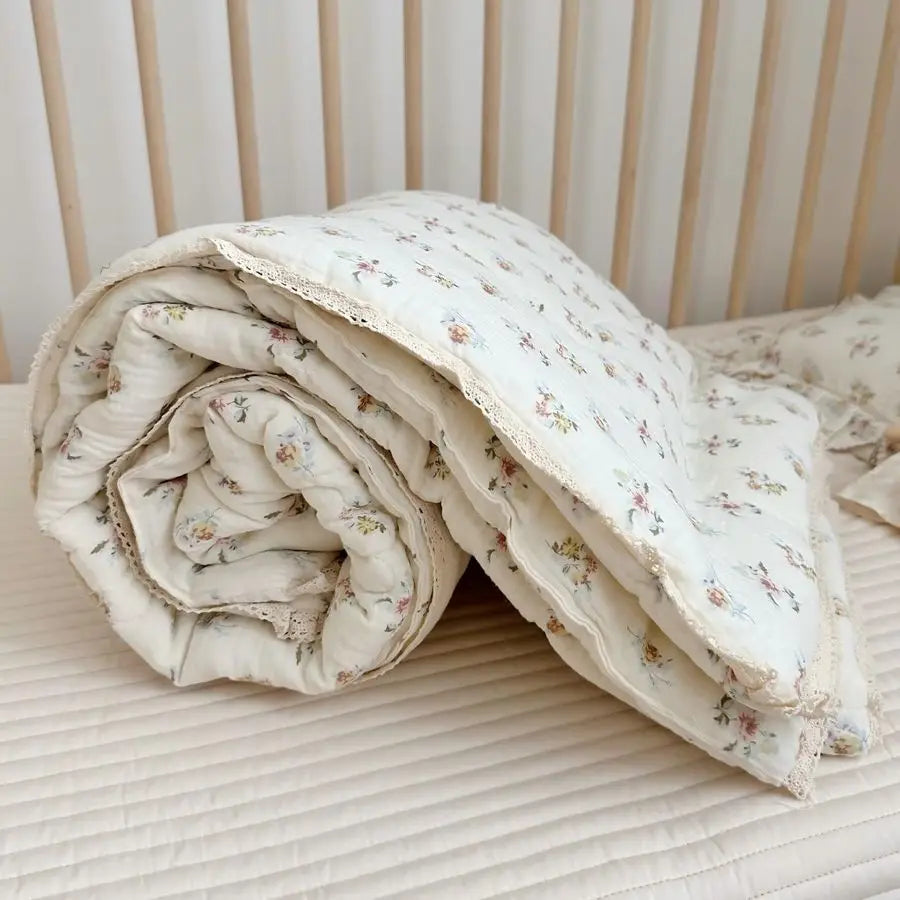 Muslin Nursery Blanket for Toddlers Girls Boys Baby Quilt And Soft Cotton Toddler Blanket Crib Quilt for All Seasons, Lightweight