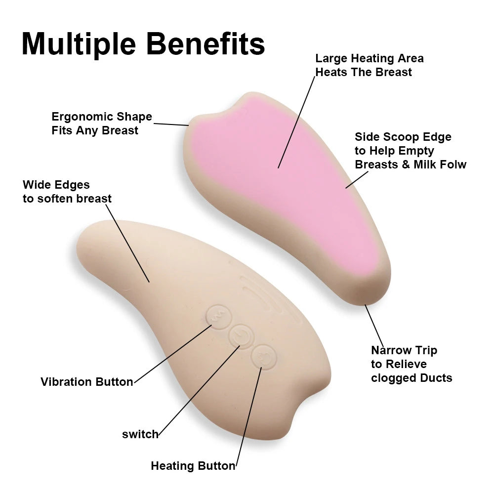 Multi-function Warming Lactation Massager Liquid Breast Lactation Roller Vibrating Lactation Massager for Breastfeeding